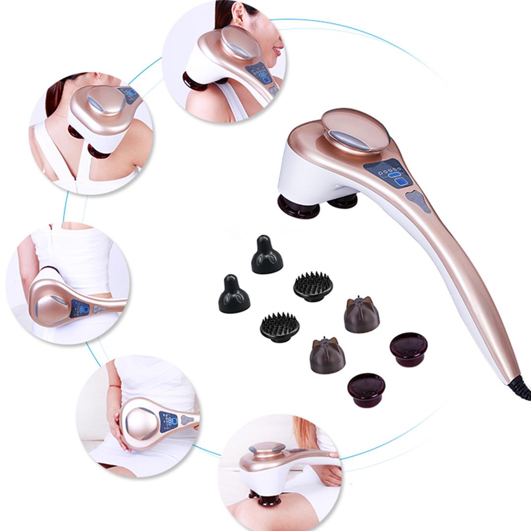 NNEAGS Portable Handheld Massager Soothing Heat Stimulate Blood Flow Shoulder 4 Heads