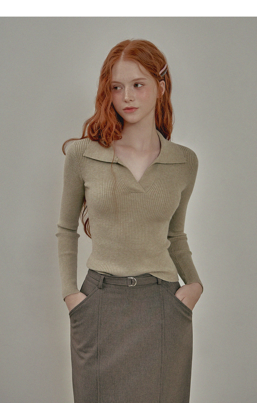 [TWEE] Sarasota Open Collar Golji Knit