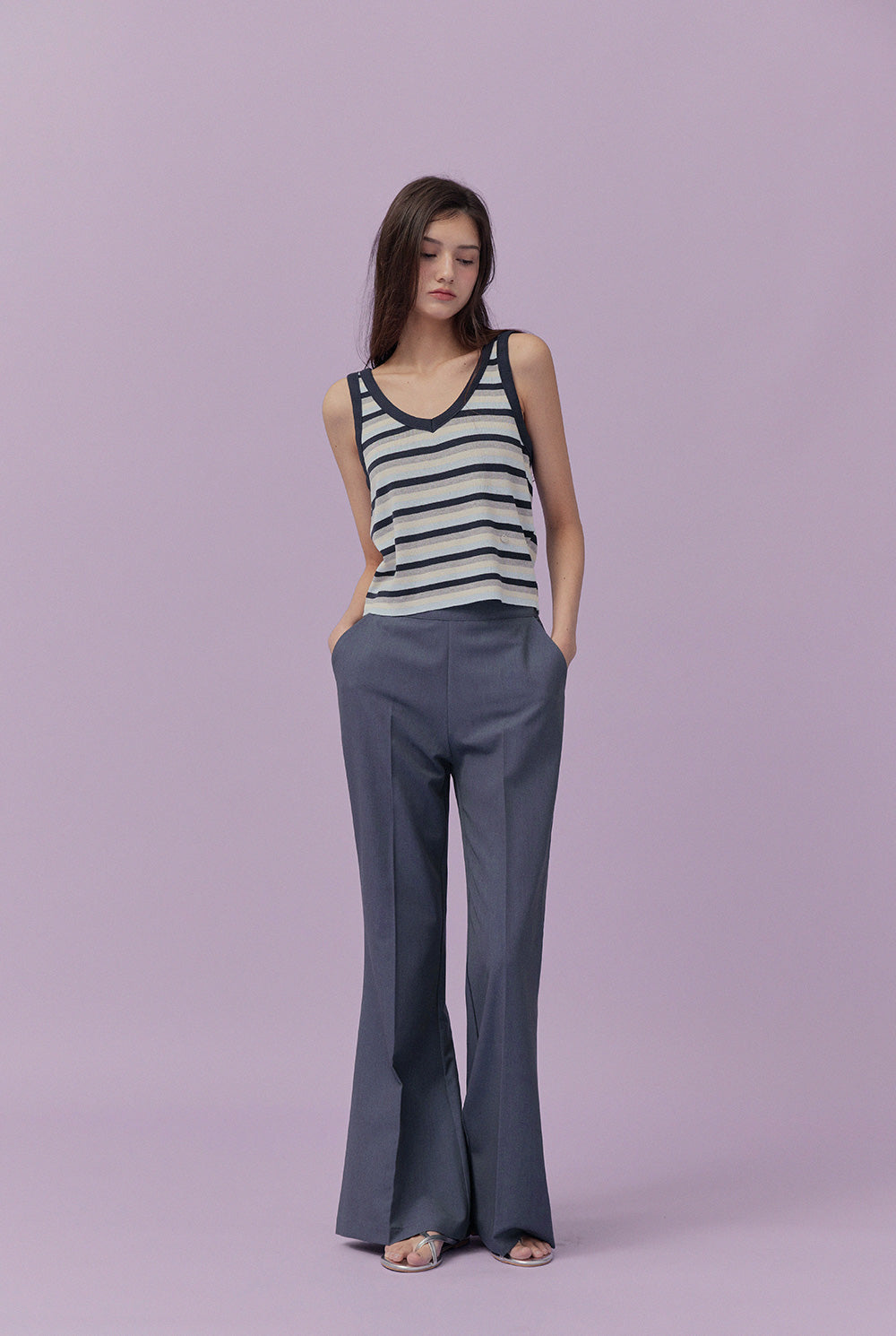 [TWEE] Meum Multi-Stripe Sleeveless Top