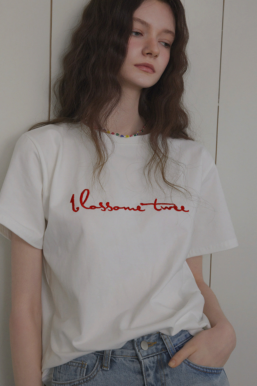 [TWEE] Poezi Big Lettering Embroidered T-Shirt