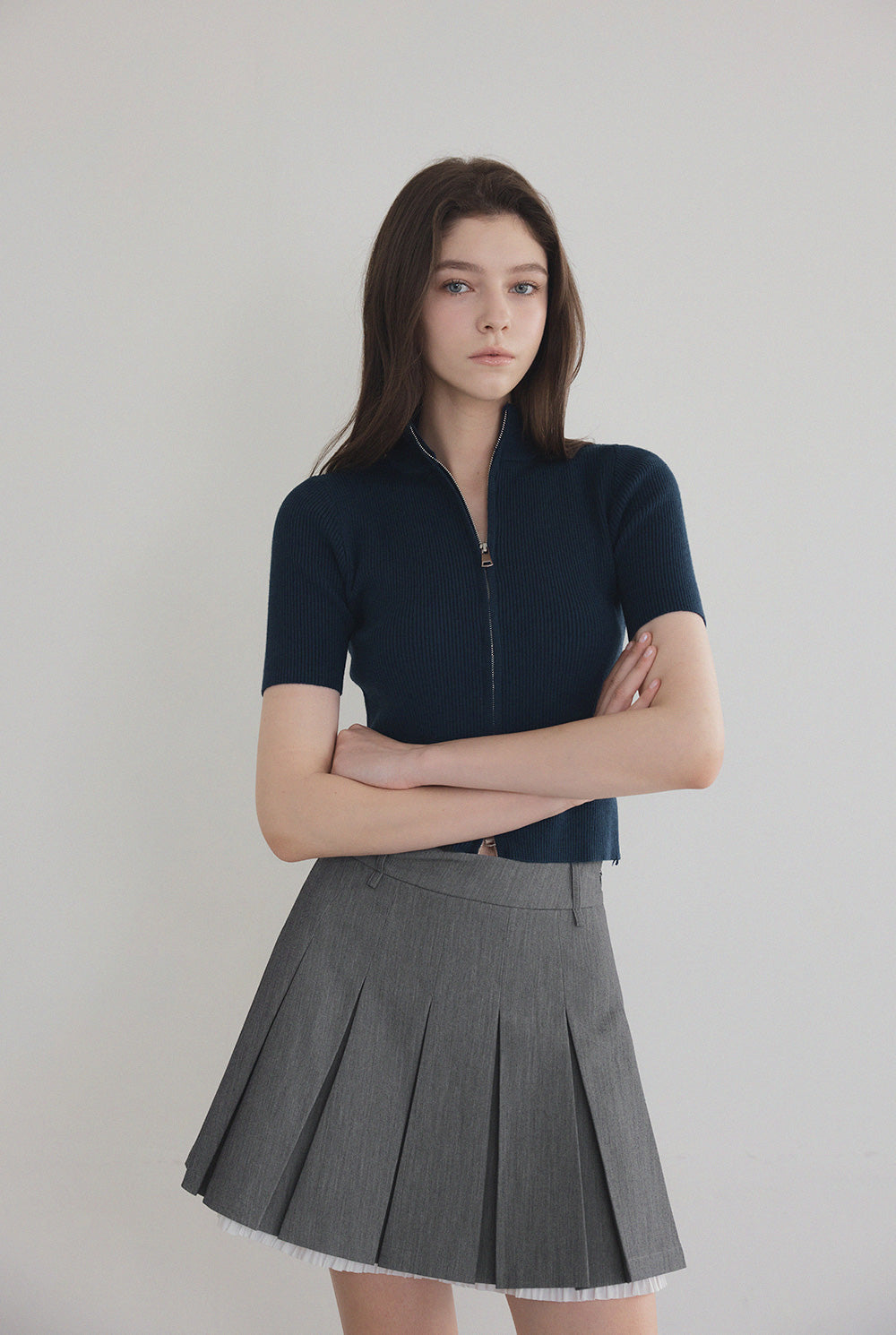 [TWEE] Tonb Two-Way Zipper Knit Zip-Up