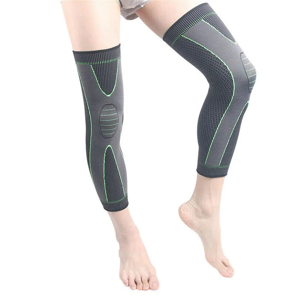NNEOBA 2Pcs Full Length Knee Support Compression Sleeve XL Green