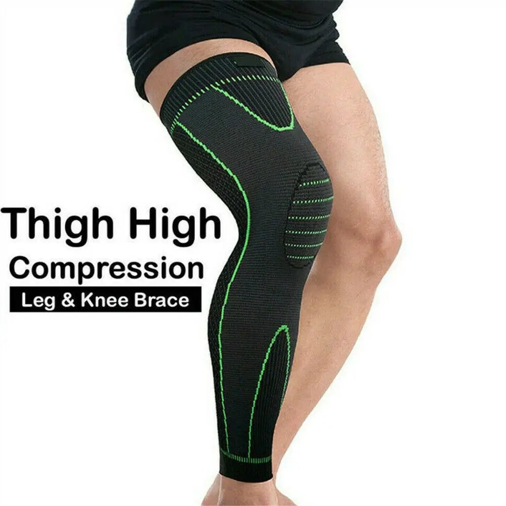 NNEOBA 2Pcs Full Length Knee Support Compression Sleeve XL Green