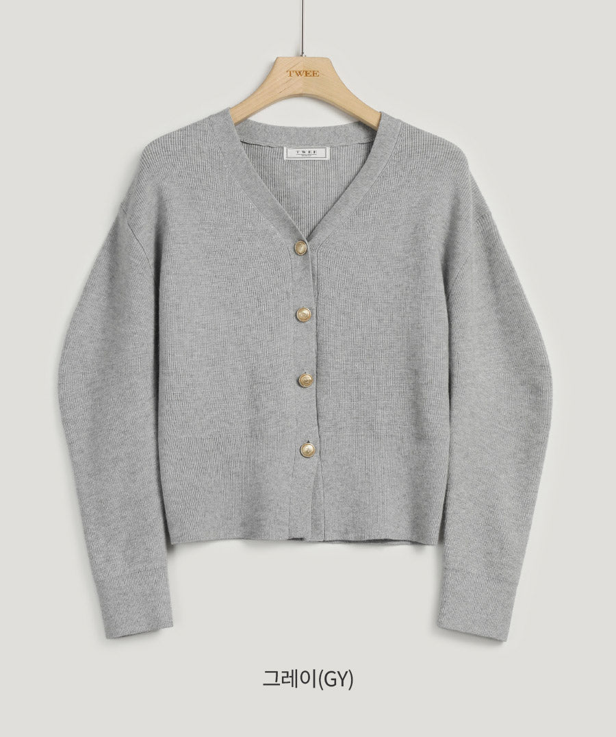 [TWEE] Virtue Puff V-Neck Cardigan