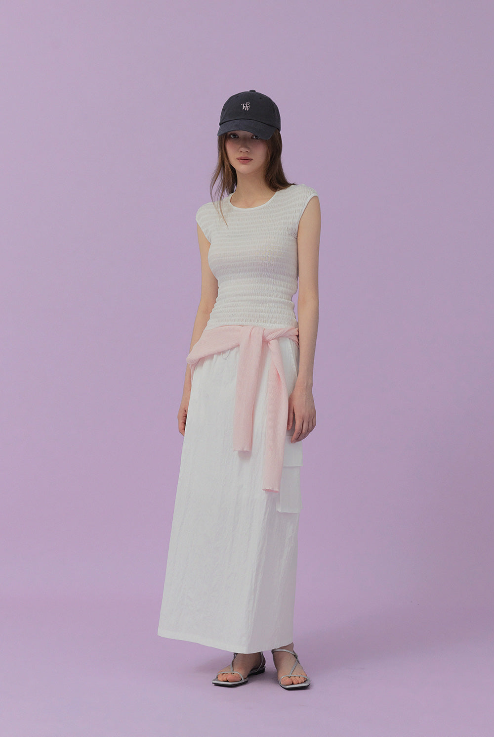 [TWEE] Morini Back-Slit Pleated T-Shirt