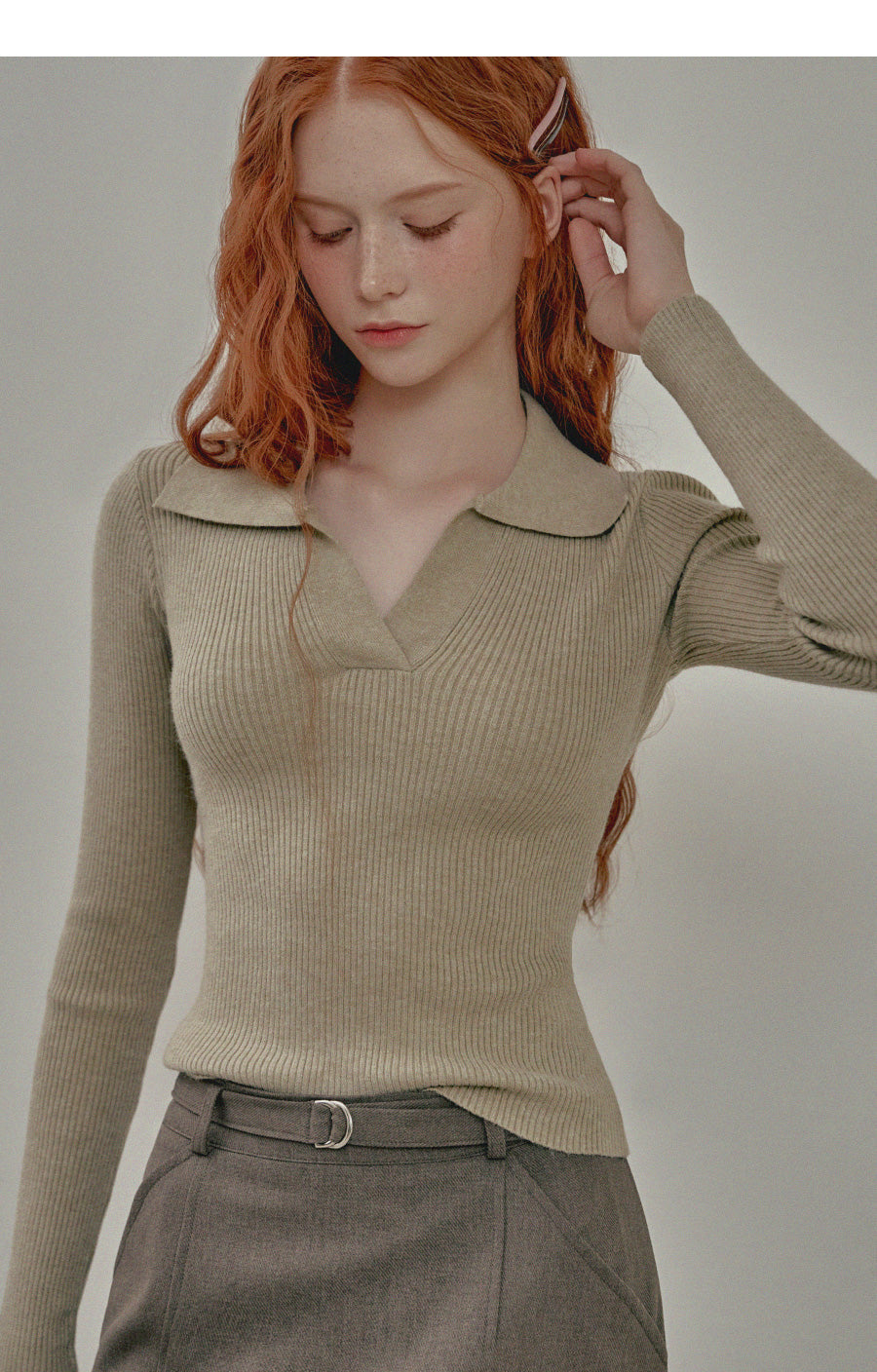 [TWEE] Sarasota Open Collar Golji Knit