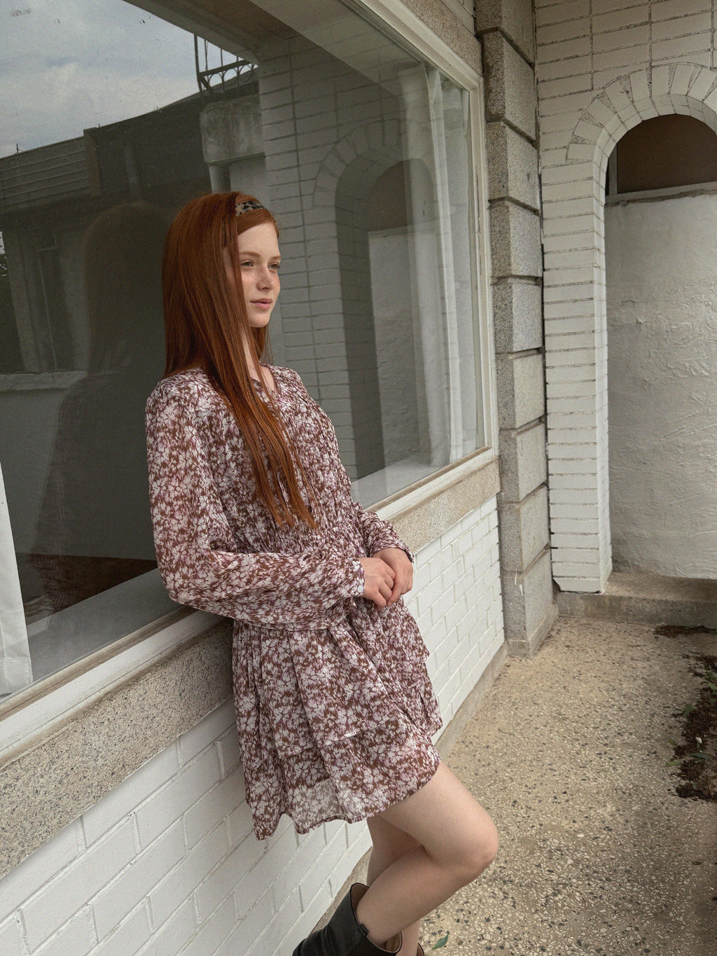 [TWEE] Sita Printed Chiffon Tiered Long Dress