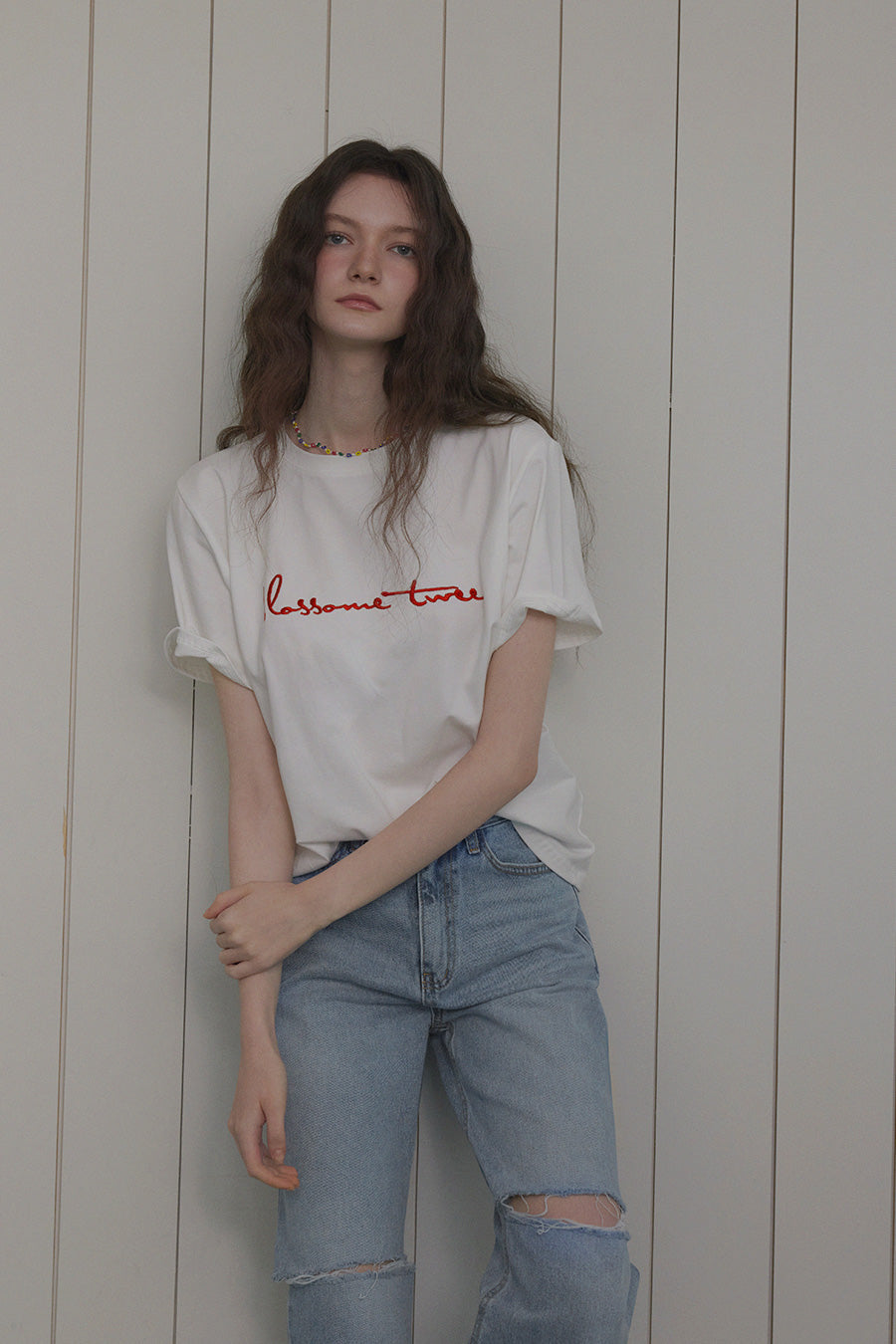 [TWEE] Poezi Big Lettering Embroidered T-Shirt