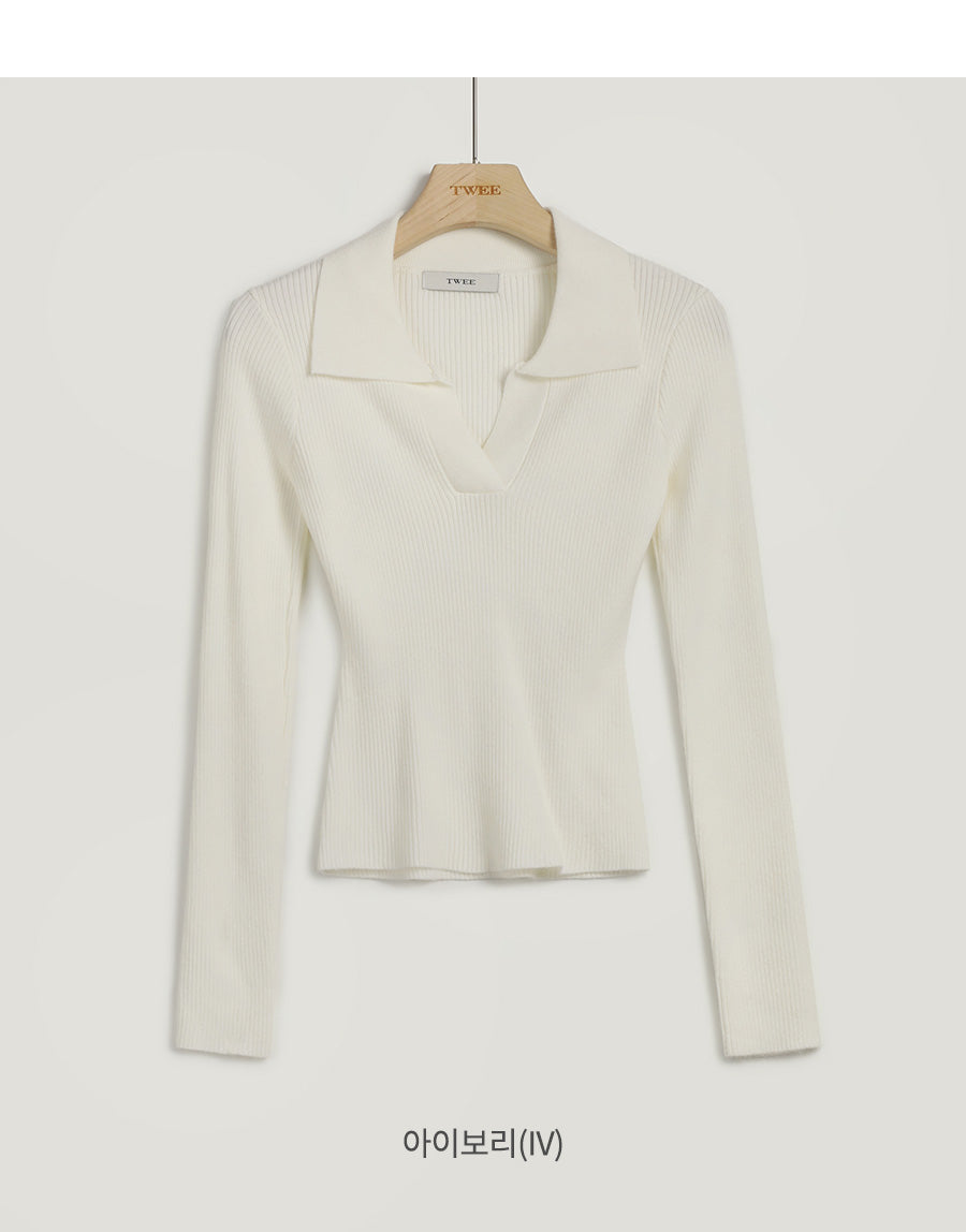 [TWEE] Sarasota Open Collar Golji Knit