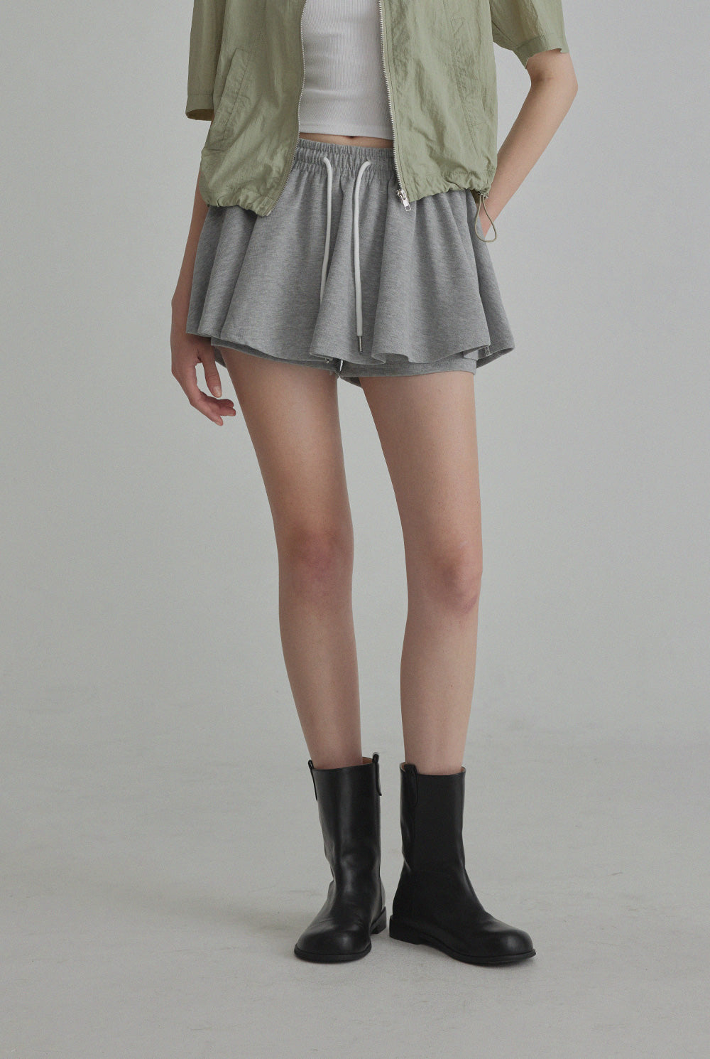 [TWEE] Rellin Layered Banding Skirt Pants