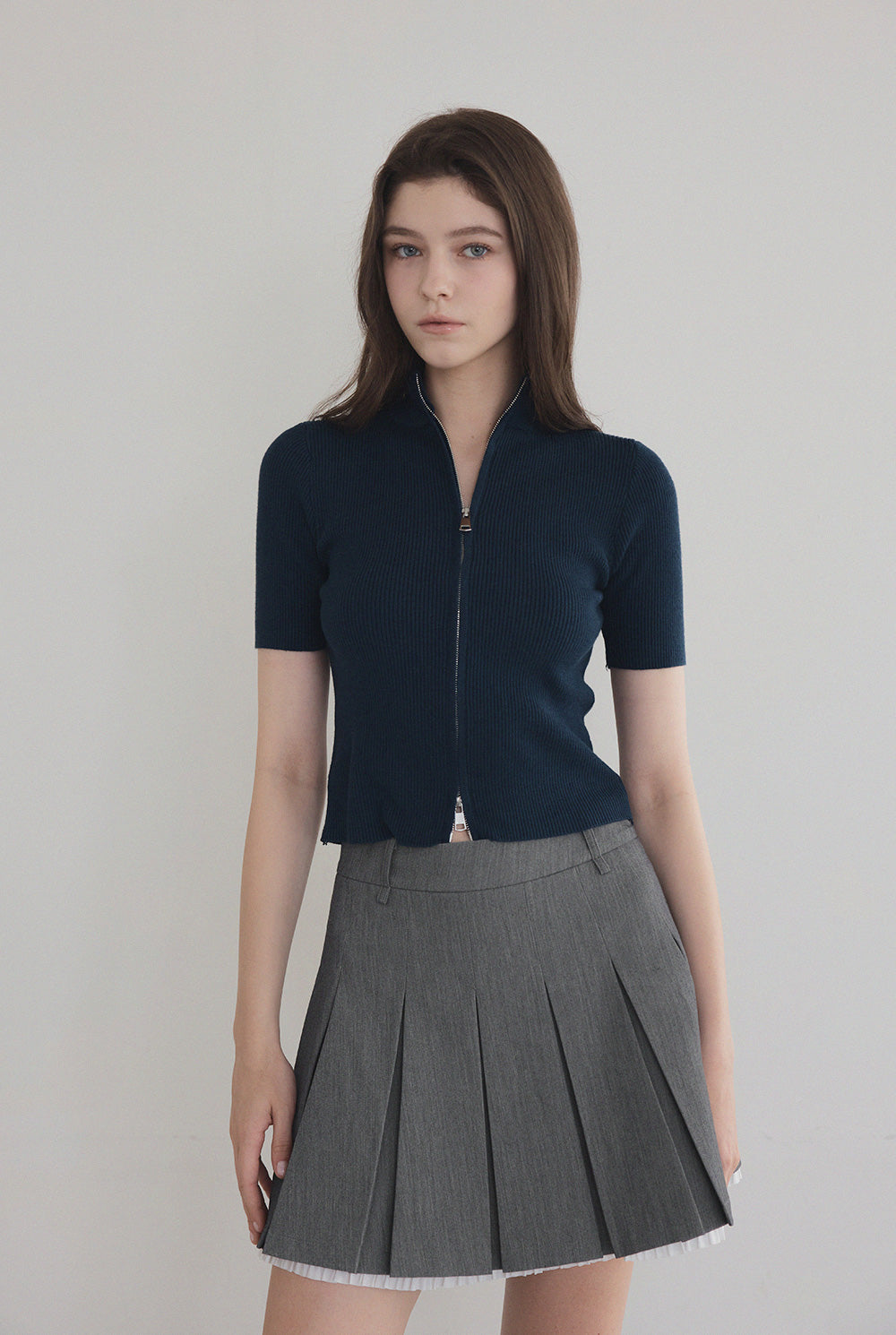 [TWEE] Tonb Two-Way Zipper Knit Zip-Up