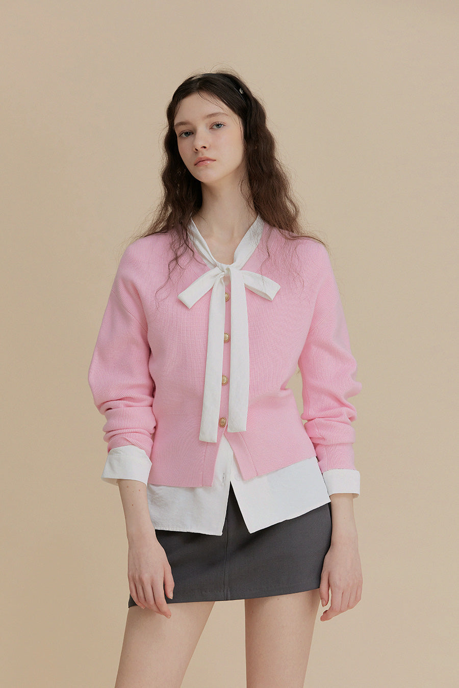 [TWEE] Virtue Puff V-Neck Cardigan