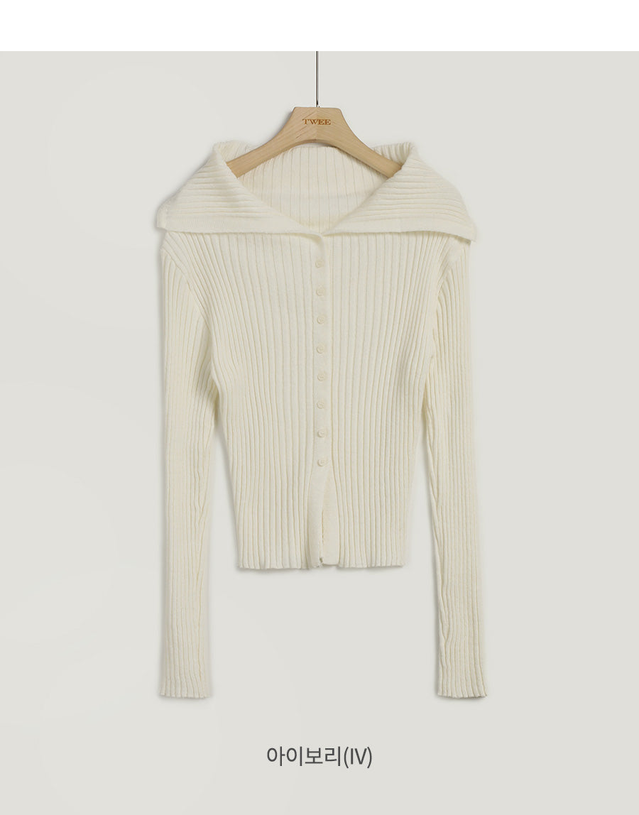 [TWEE] Heim sailor collar ribbed knit
