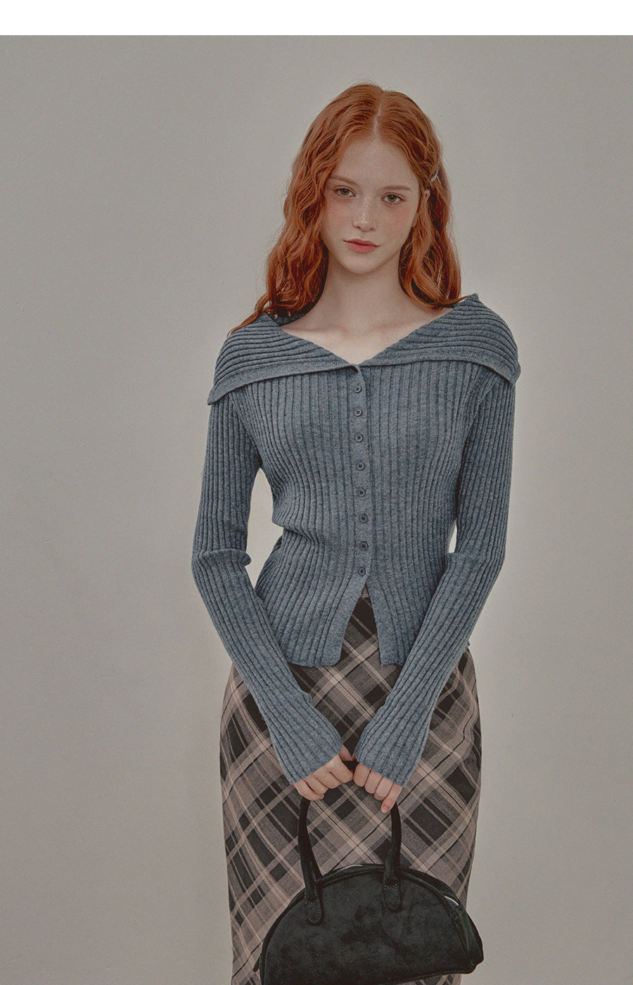 [TWEE] Heim sailor collar ribbed knit