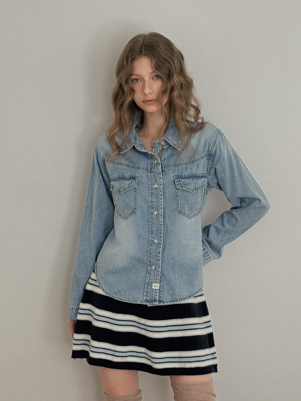 [TWEE] Myuden Pocket Denim Long Sleeve Shirt