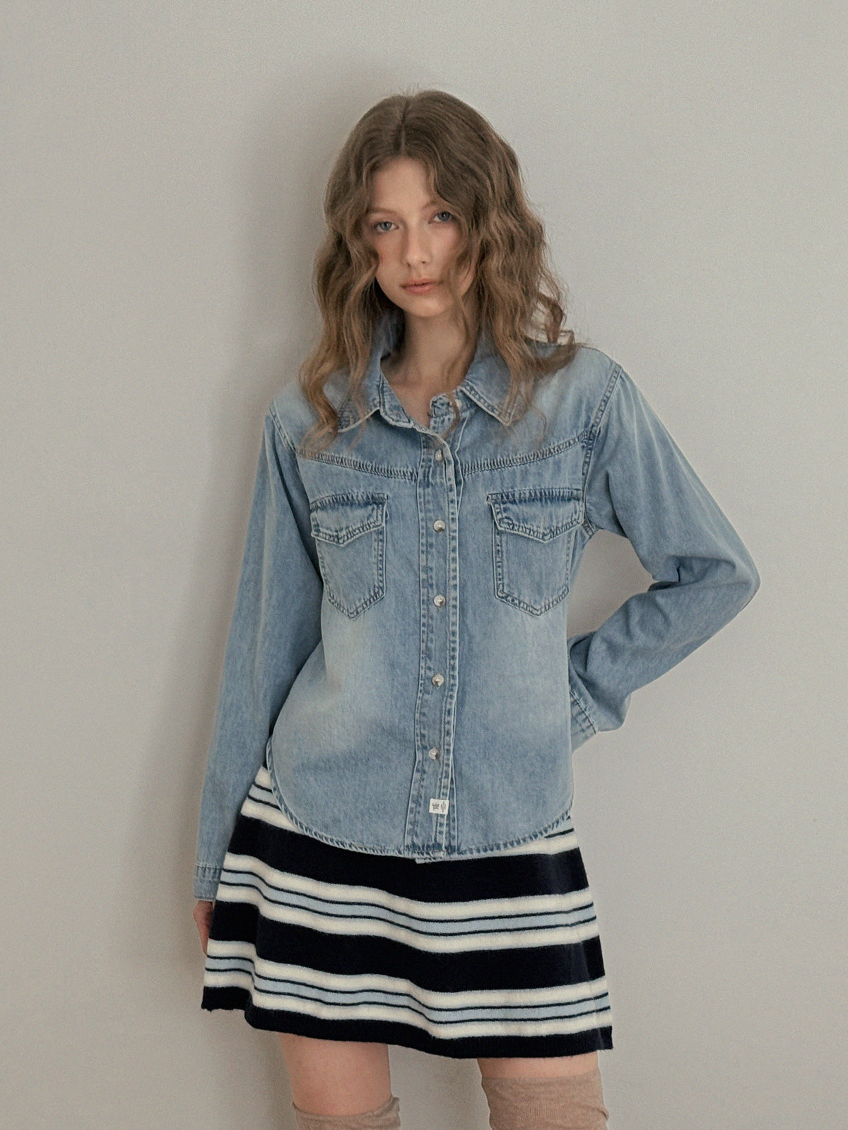 [TWEE] Myuden Pocket Denim Long Sleeve Shirt