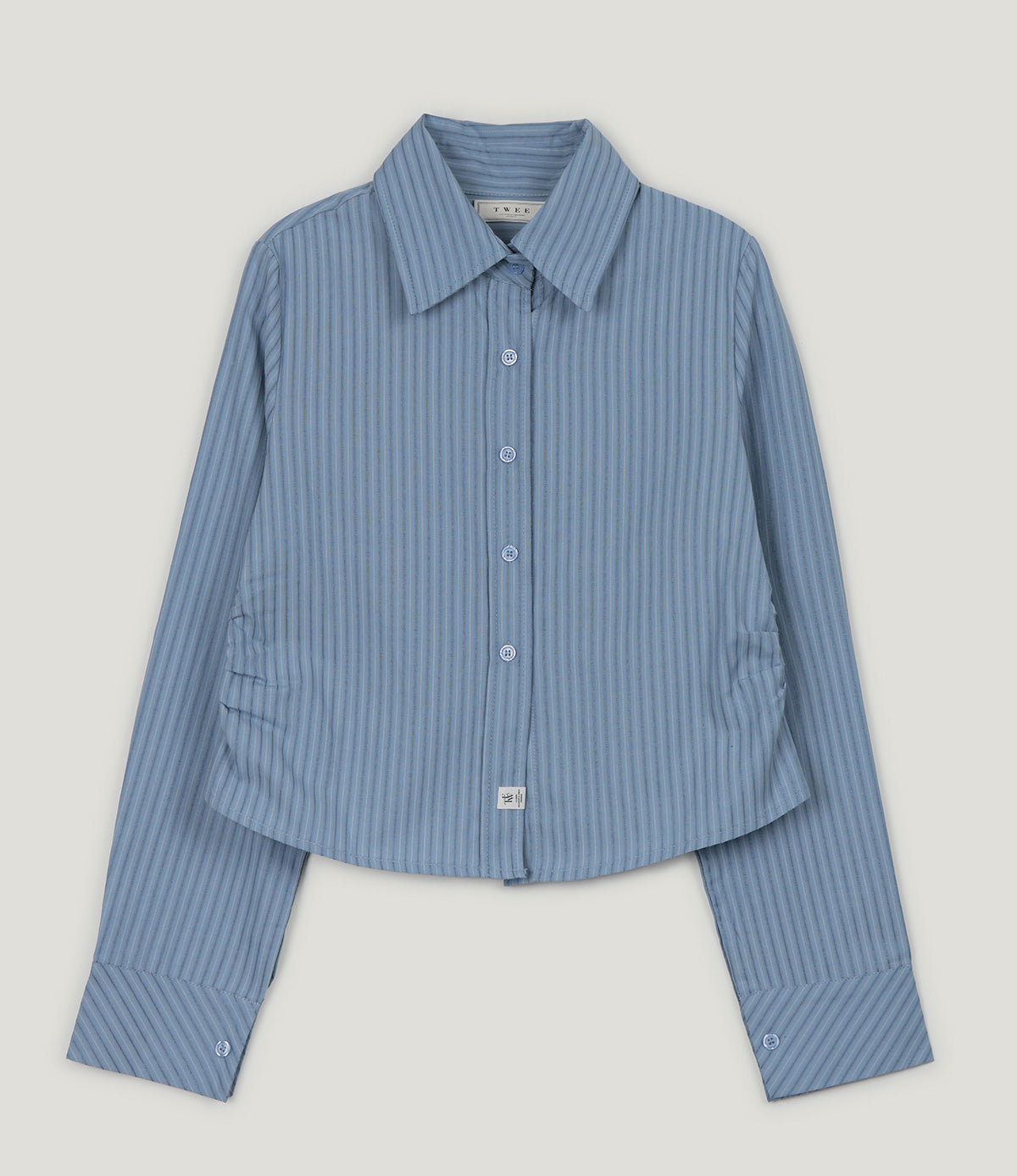 【TWEE】Thomson Stripe Shirring Long Sleeve Shirt