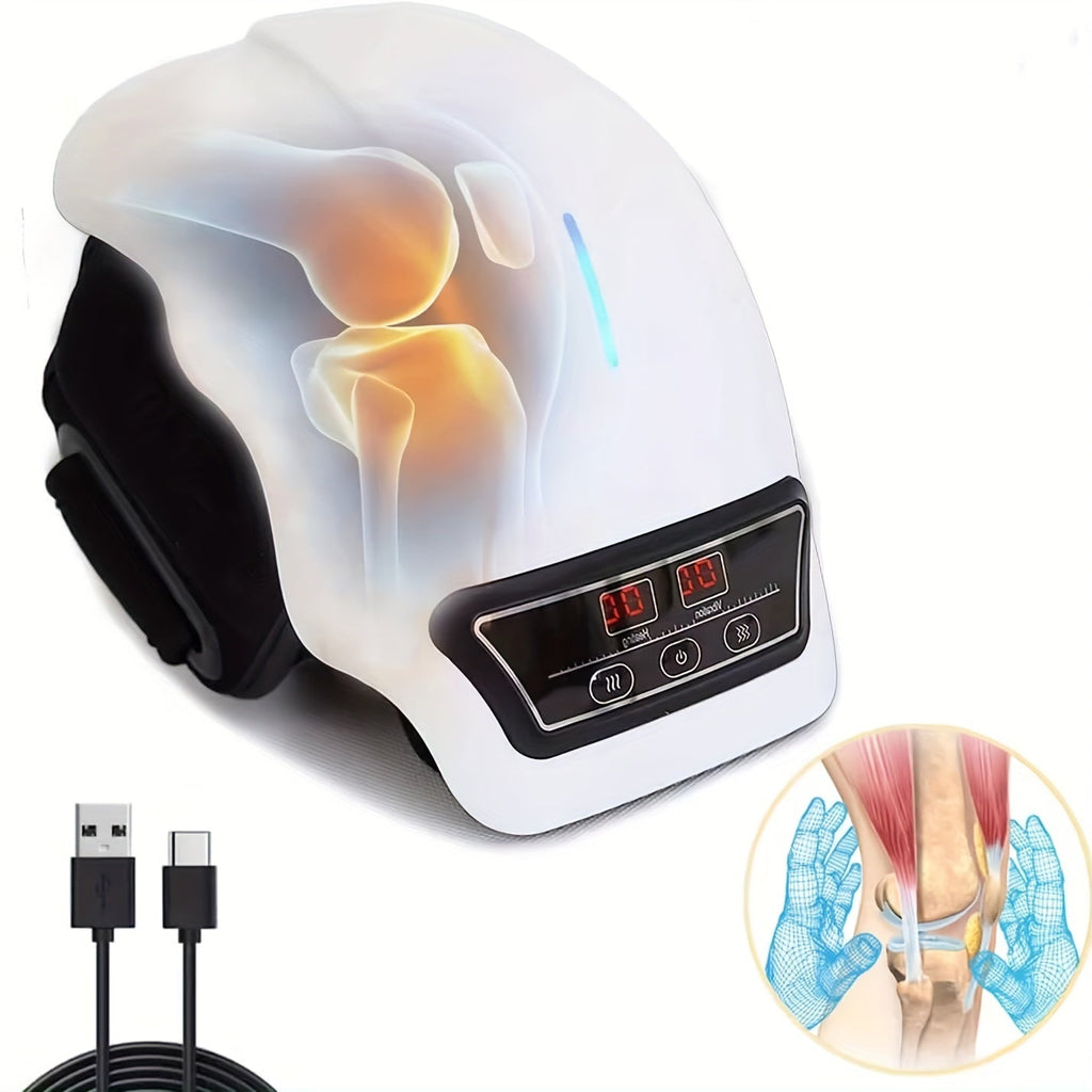 NNETM Rechargeable Knee Massager with Adjustable Temperature - White