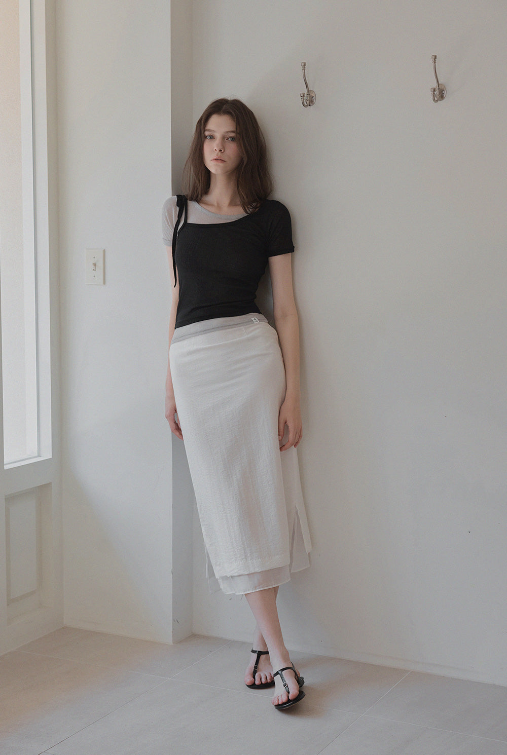 [TWEE] Winb Colorblock Layered Short Sleeve T-Shirt