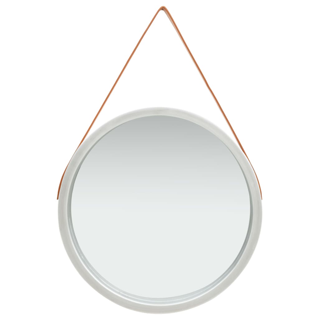 NNEVL Wall Mirror with Strap 60 cm Silver