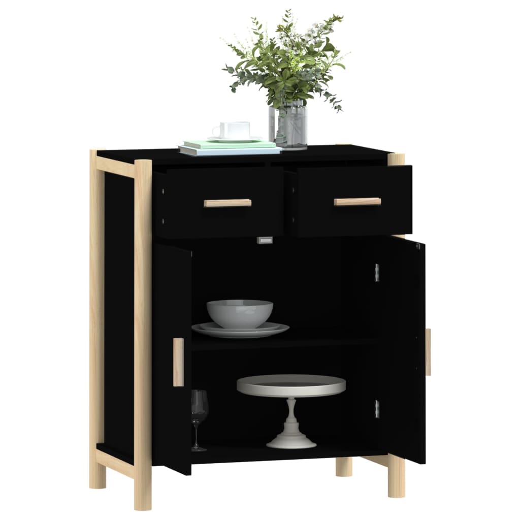 NNEVL Sideboard Black 62x38x75 cm Engineered Wood