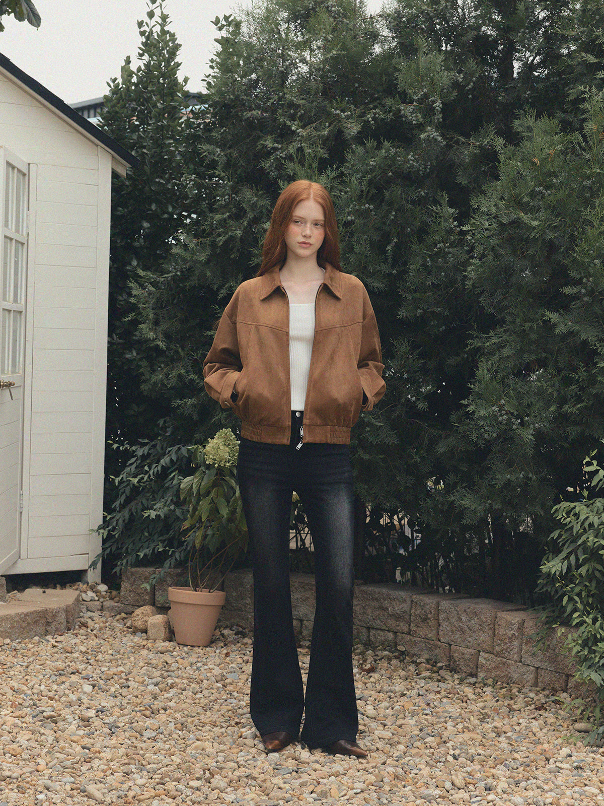 [TWEE] Nisha Vintage-Washed Bootcut Denim Pants Jean