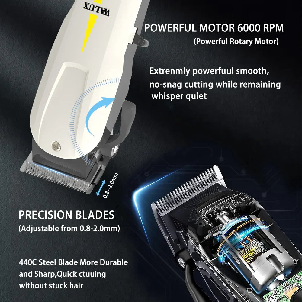 NNEOBA Economical Professional Hair Clipper USB Rechargeable White