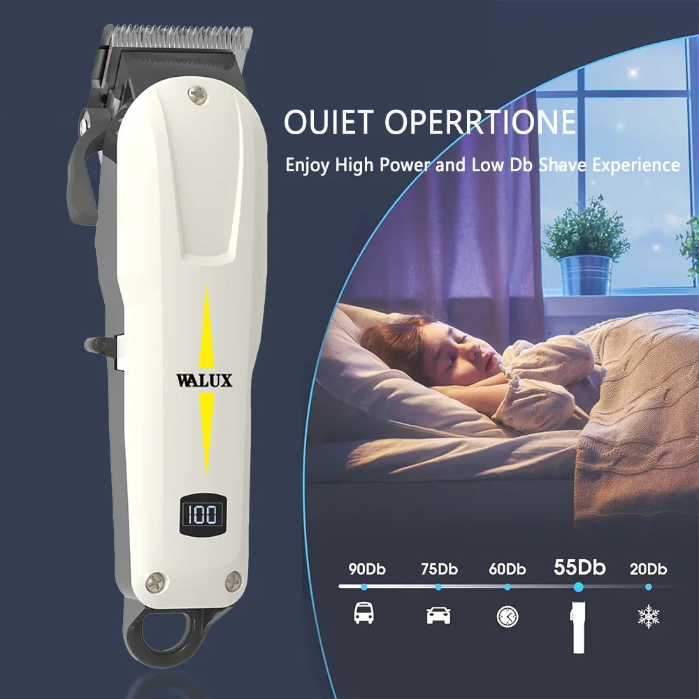 NNEOBA Economical Professional Hair Clipper USB Rechargeable White