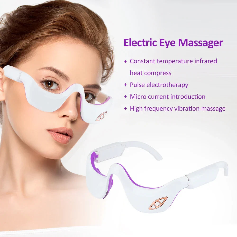 NNEOBA EMS Microcurrent Pulse Eye Massager with Heating Therapy for Fatigue Relief