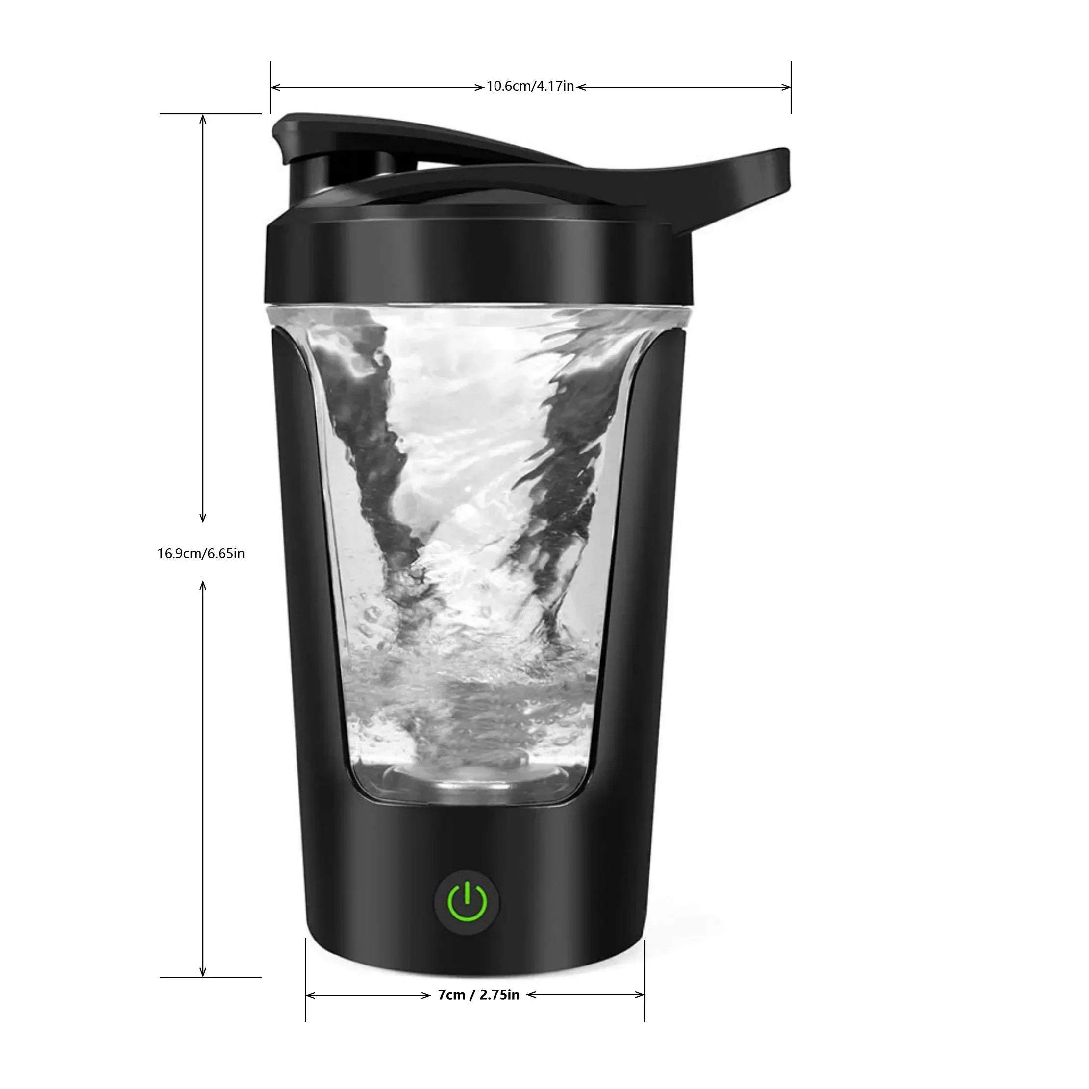 NNEOBA Portable Electric Protein Shaker Bottle 450ML Self-Mixing Blender Cup Black