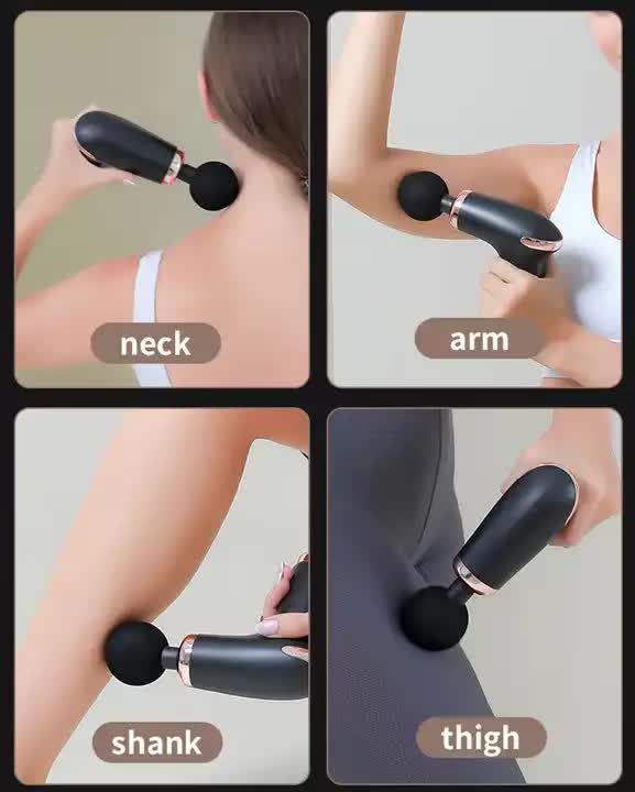 NNEDSZ Classic White Massage Gun - 6-Speed Deep Tissue Massager with 4 Professional Massage Heads