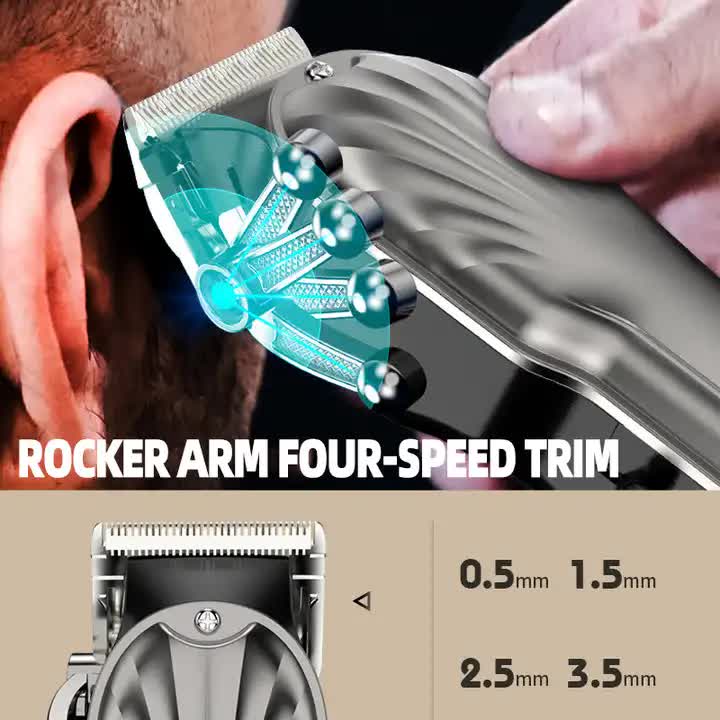 NNEDSZ White Professional Cordless Hair Clipper with LED Display - Rechargeable Electric Hair Trimmer for Men