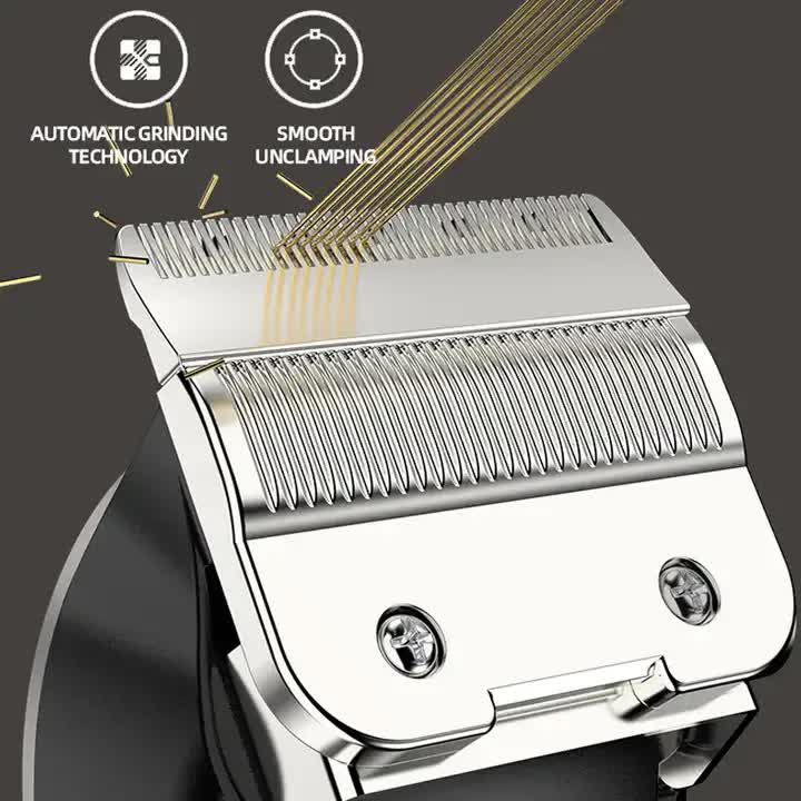 NNEDSZ White Professional Cordless Hair Clipper with LED Display - Rechargeable Electric Hair Trimmer for Men