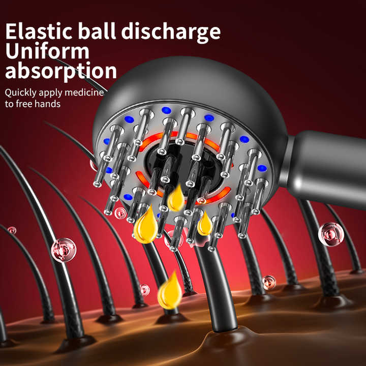 NNEDSZ Blue Intelligent Scalp Massager Brush with Red Light Therapy - Hair Care, Volumizing, and Essence Applicator