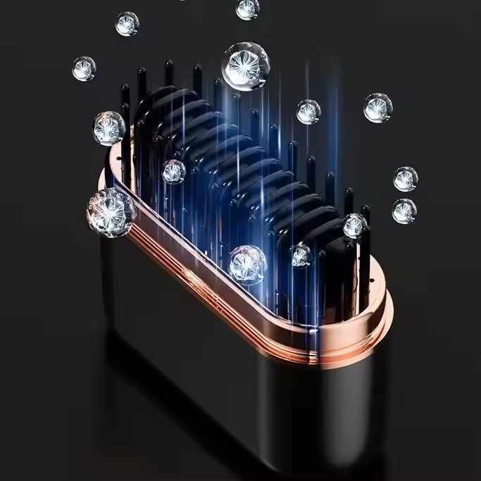 NNEDSZ White Wireless Hair Straightening Brush with Adjustable Temperature - Model HK-118