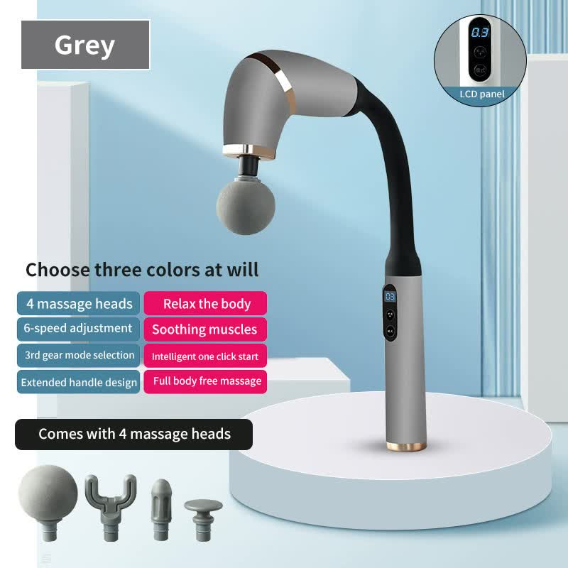 NNEDSZ Gray Portable Elbow Massage Gun - 1200 mAh Muscle Relaxation Tool