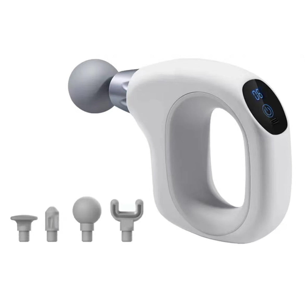 NNEDSZ White Mini Handheld Fascia Gun – Quiet, Portable, and Adjustable 12-Speed Muscle Massager for Neck, Back, and Full Body Relief, ABS+TRP Material