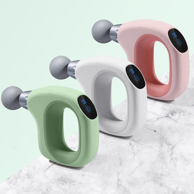 NNEDSZ White Mini Handheld Fascia Gun – Quiet, Portable, and Adjustable 12-Speed Muscle Massager for Neck, Back, and Full Body Relief, ABS+TRP Material