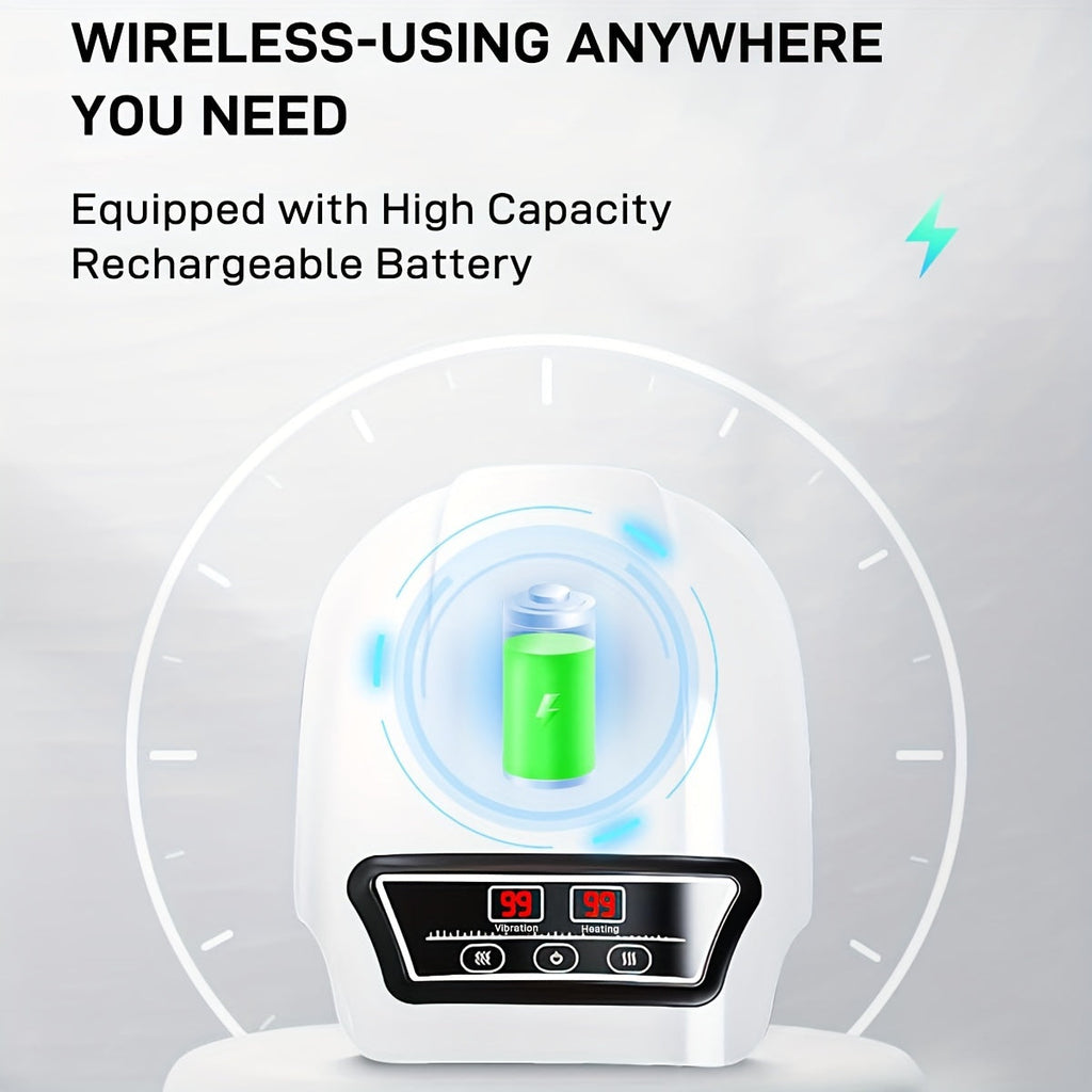 NNETM Rechargeable Knee Massager with Adjustable Temperature - White