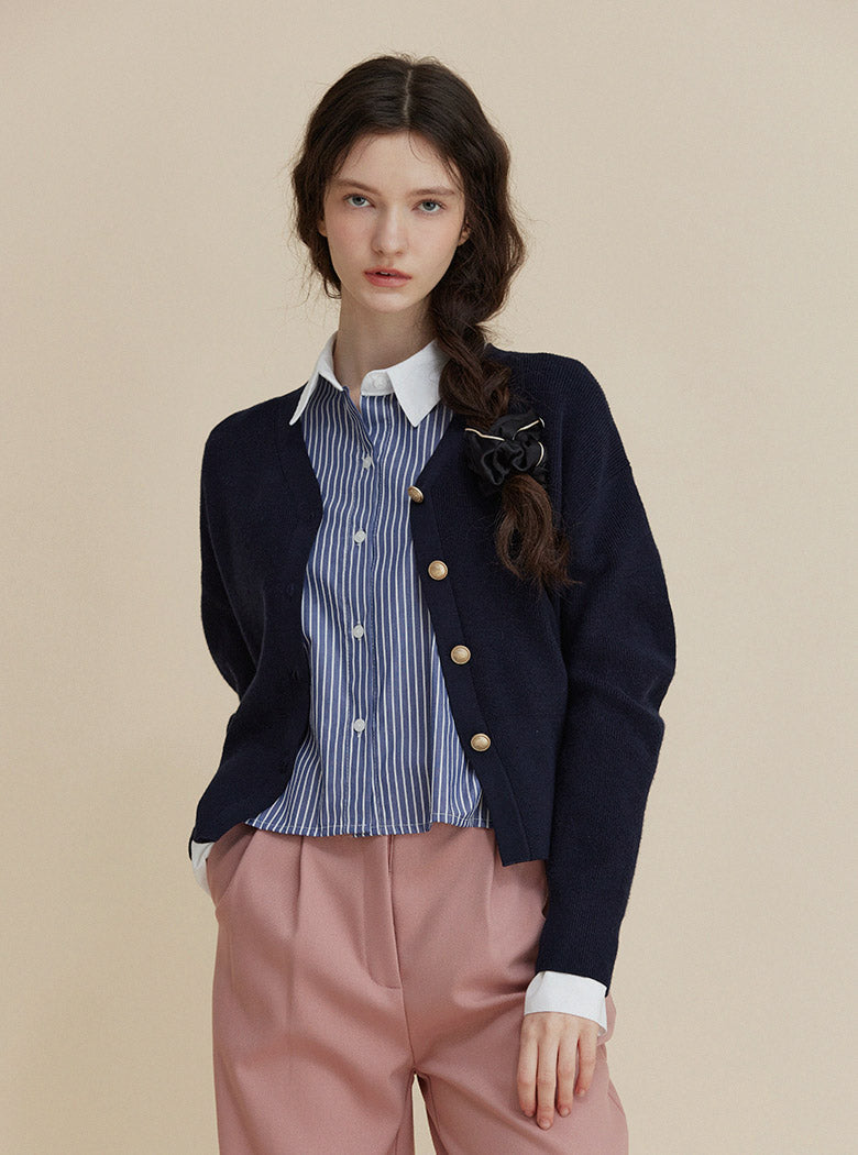 [TWEE] Virtue Puff V-Neck Cardigan