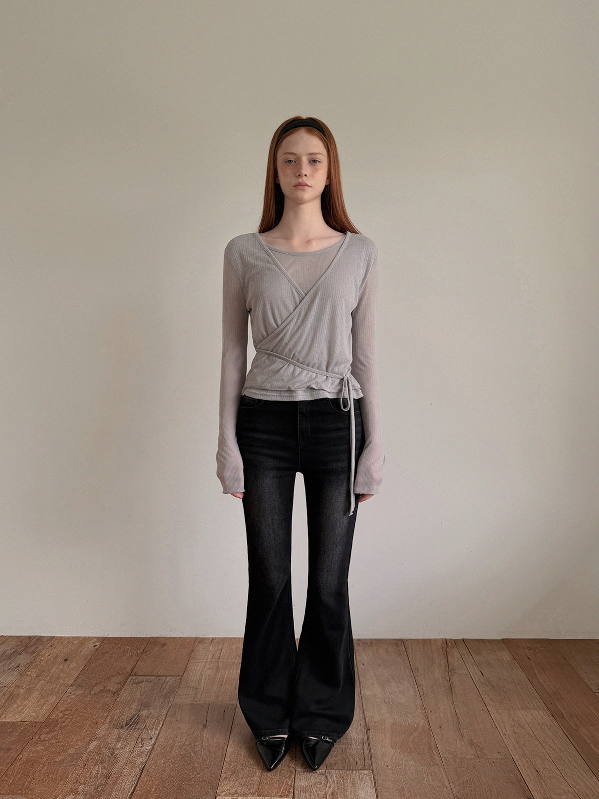 [TWEE] Eren Layered Wrap Long Sleeve T-Shirt