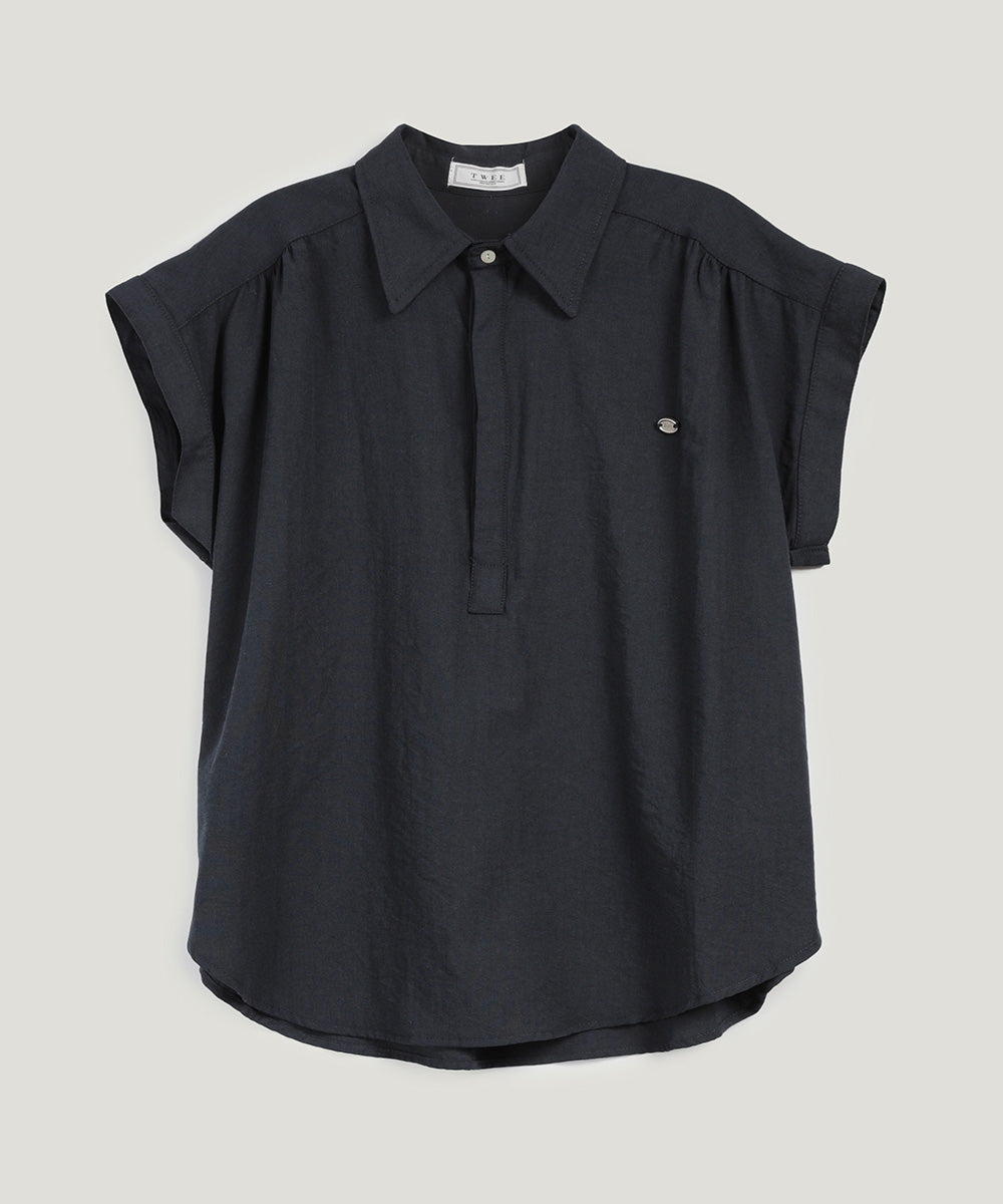 [TWEE] Unt Pin-Tuck Collar Overfit Shirt