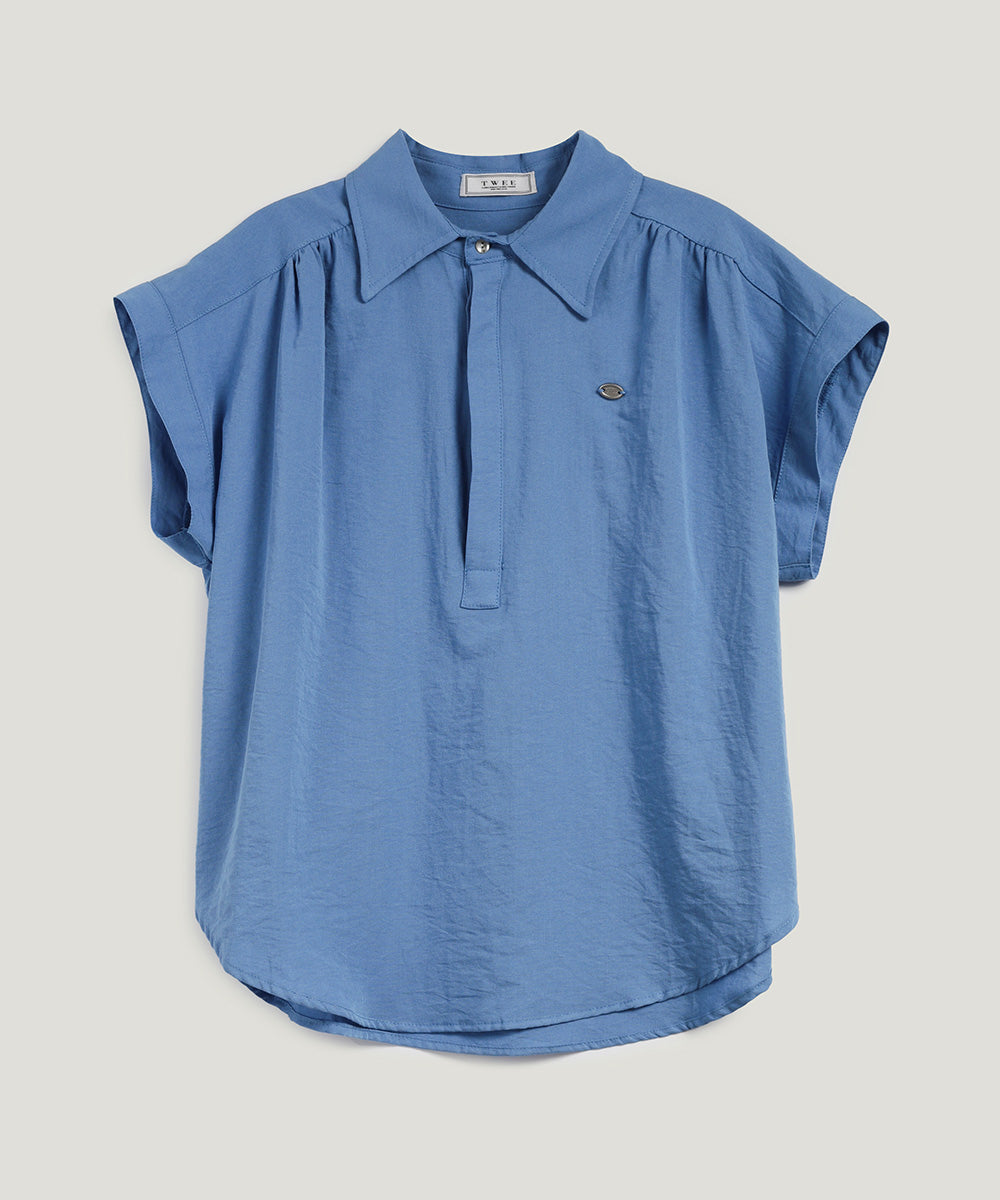 [TWEE] Unt Pin-Tuck Collar Overfit Shirt