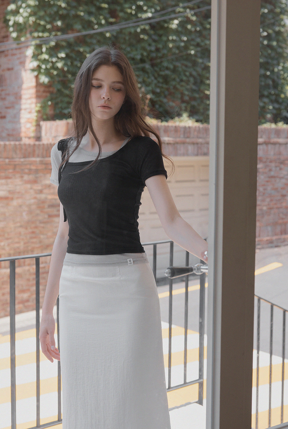 [TWEE] Winb Colorblock Layered Short Sleeve T-Shirt