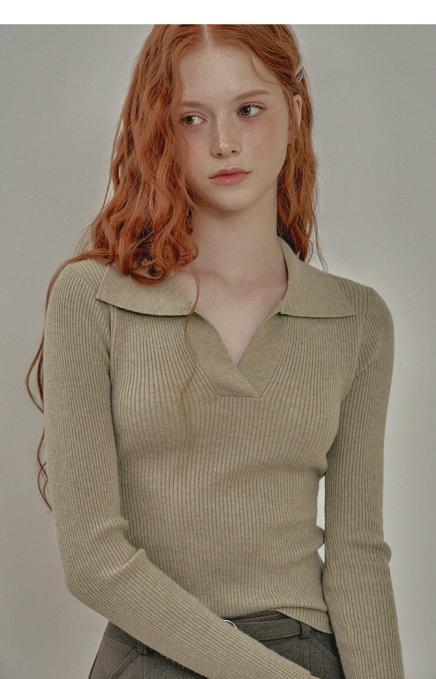 [TWEE] Sarasota Open Collar Golji Knit