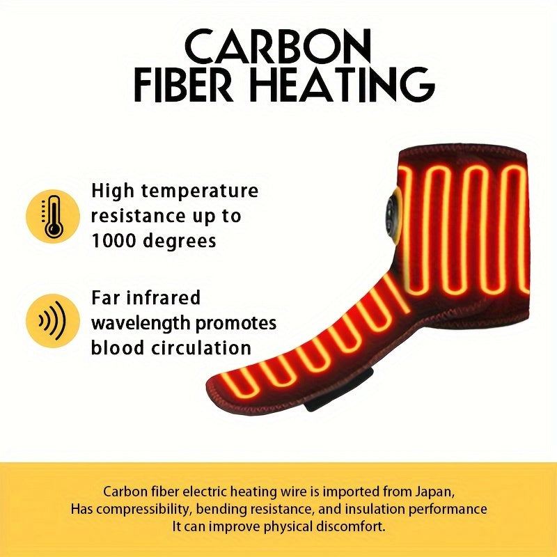 NNETM USB Heated Ankle Brace with Massage Function - Black