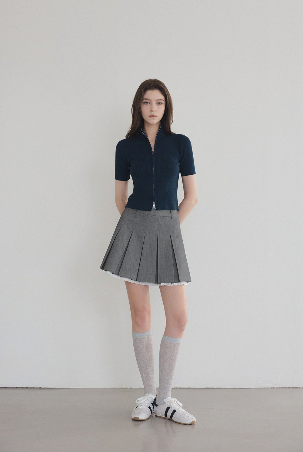 [TWEE] Tonb Two-Way Zipper Knit Zip-Up