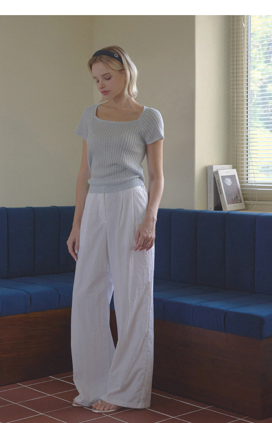 [TWEE] Back Ribbon Square Knit