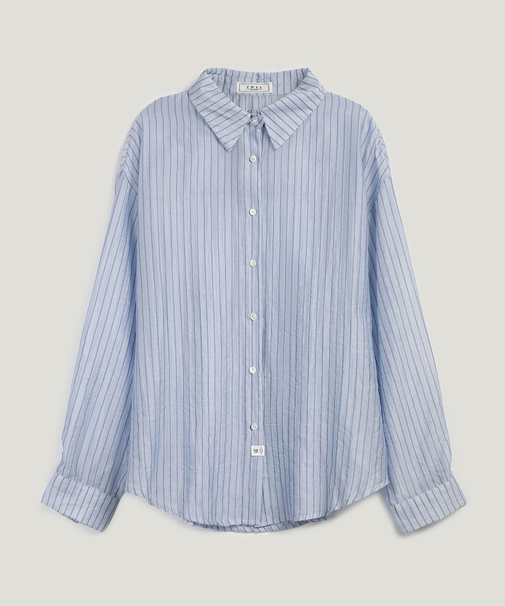 [TWEE] Benrit Oversized Stripe Shirt (with Scrunchie Set)