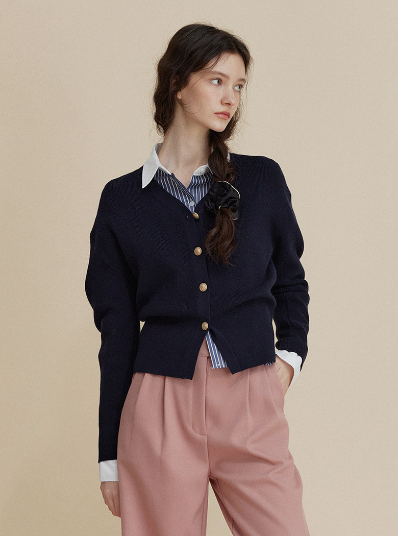 [TWEE] Virtue Puff V-Neck Cardigan